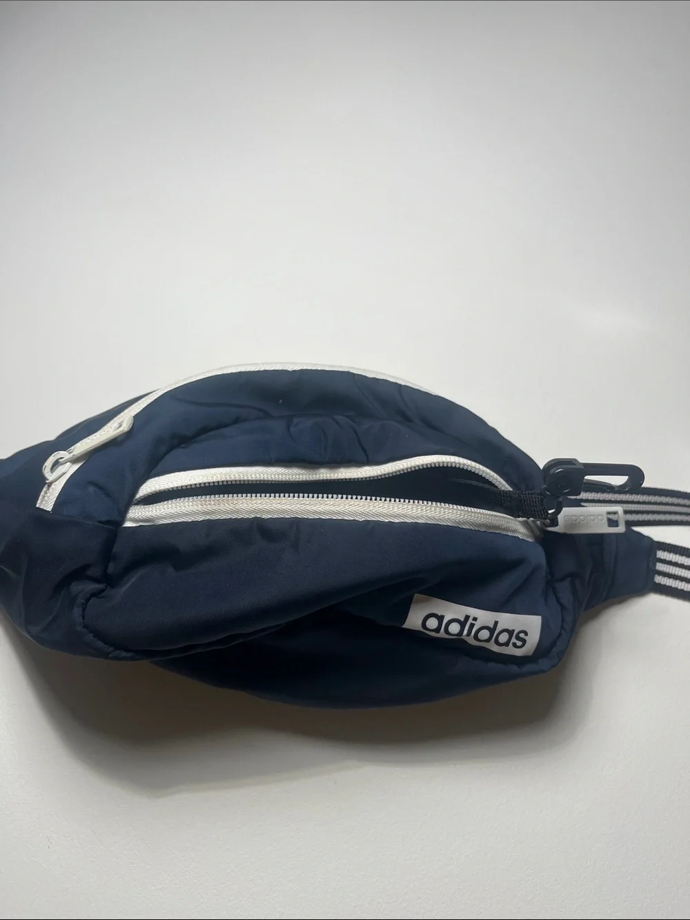 Adidas Navy Blue Fanny Pack Belt Bag with White Accents